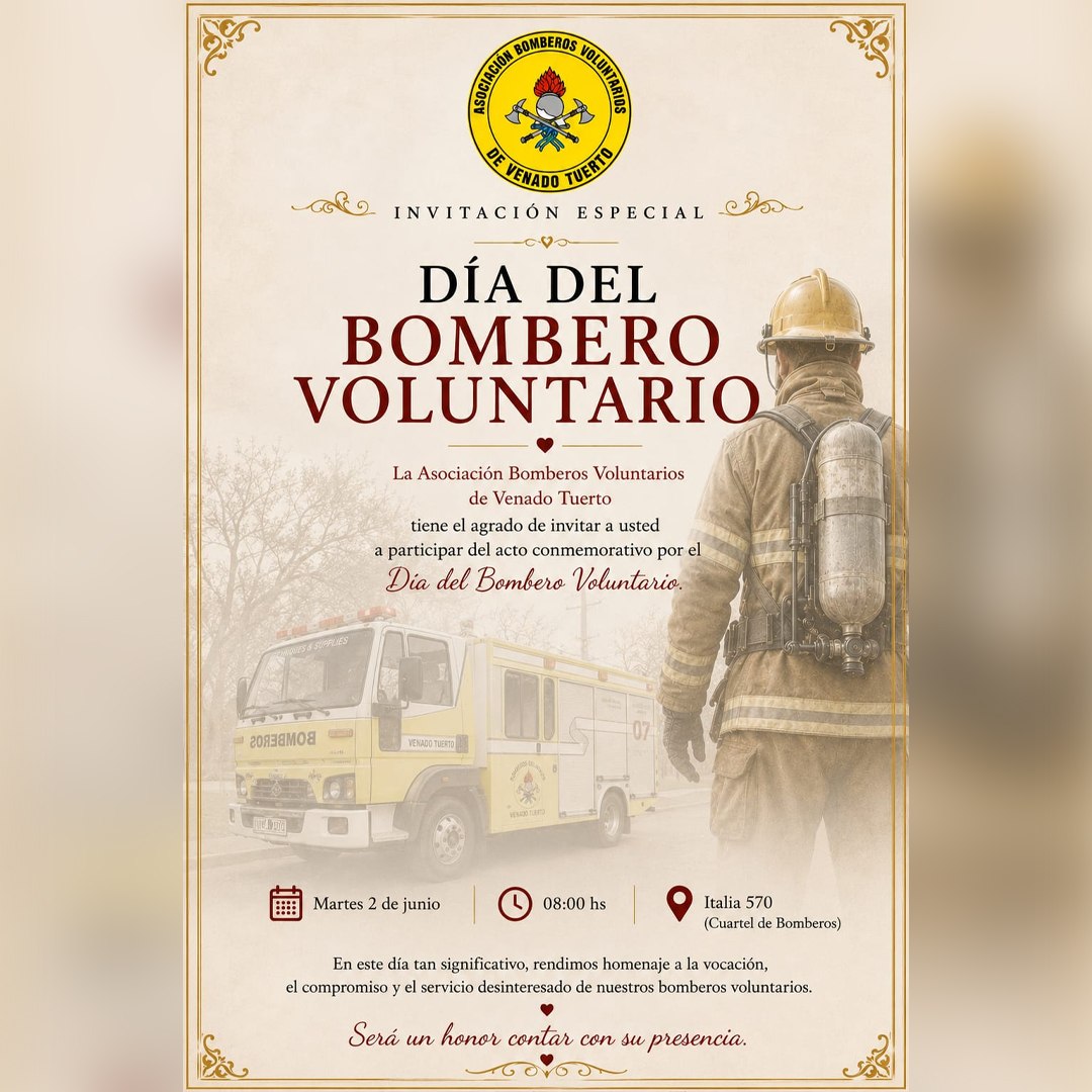 Invitación al acto oficial – Día del Bombero Voluntario 2026